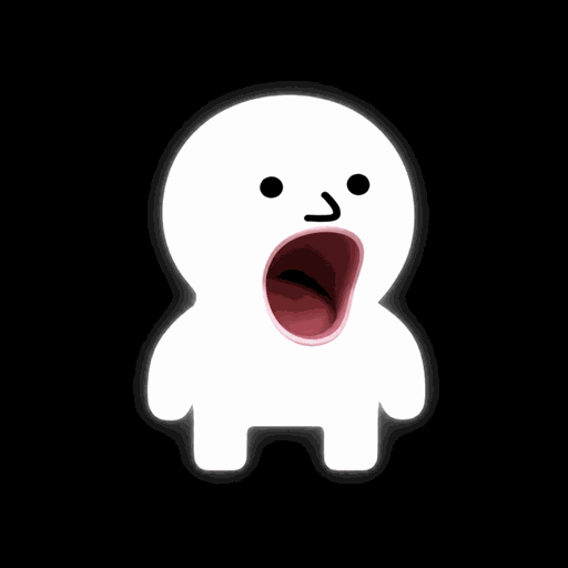 POPLET mascot screaming with its mouth wide open